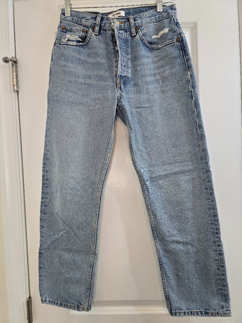 RE/DONE Originals Easy Straight Jeans - 70S Stovepipe - Ripped Tide - Picture 2 of 13